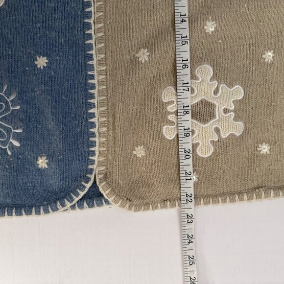 Christopher & Banks Angora Snowflake Embroidered Cardigan Blue Beige White M EUC - Picture 9 of 9